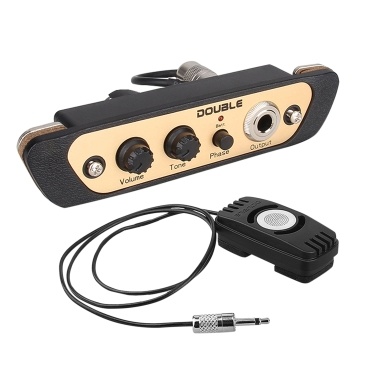 DOUBLE CJ01L Cajon Box Drum Preamp Pickup Звукосниматель для музыкальных инструментов с микрофоном 1/4 дюйма