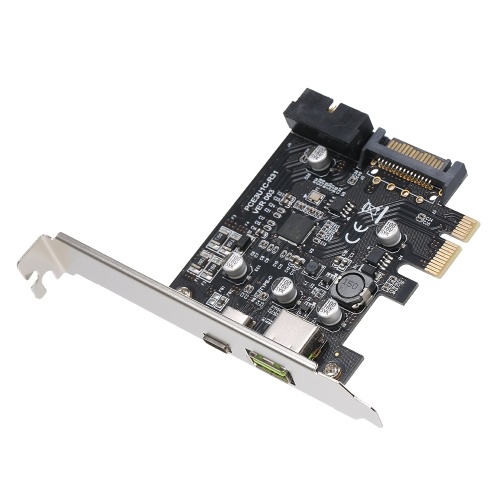 Плата расширения PCI-e-USB3.1 Type-C Быстрая зарядка PCI-E-USB с 19-контактной передней адаптерной картой GEN1 5G PCI-express