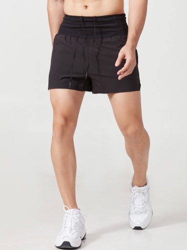 Мужские спортивные шорты с подкладкой на молнии и карманом на поясе Quick Dry Running Cycling Fitness Shorts